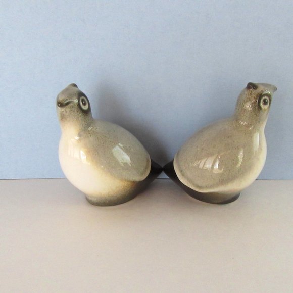 Gray partridge ceramic bird Christmas figurines - Picture 3 of 7